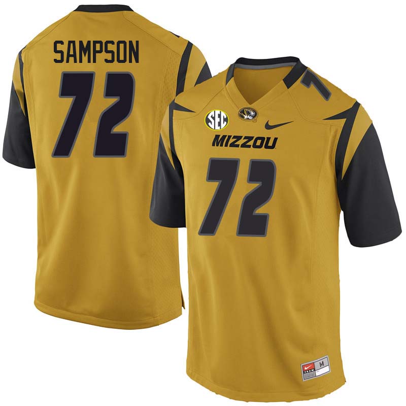 Men #72 Caleb Sampson Missouri Tigers College Football Jerseys Sale-Yellow